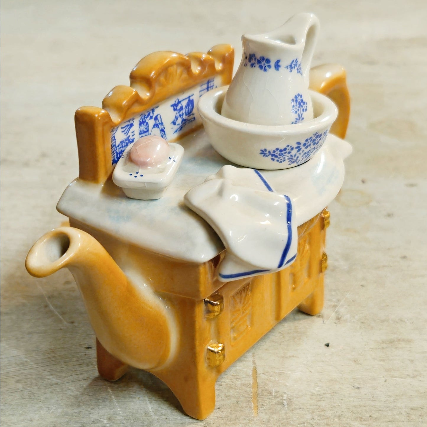 1990s Paul Cardew Designs Mini Victorian Washstand Teapot