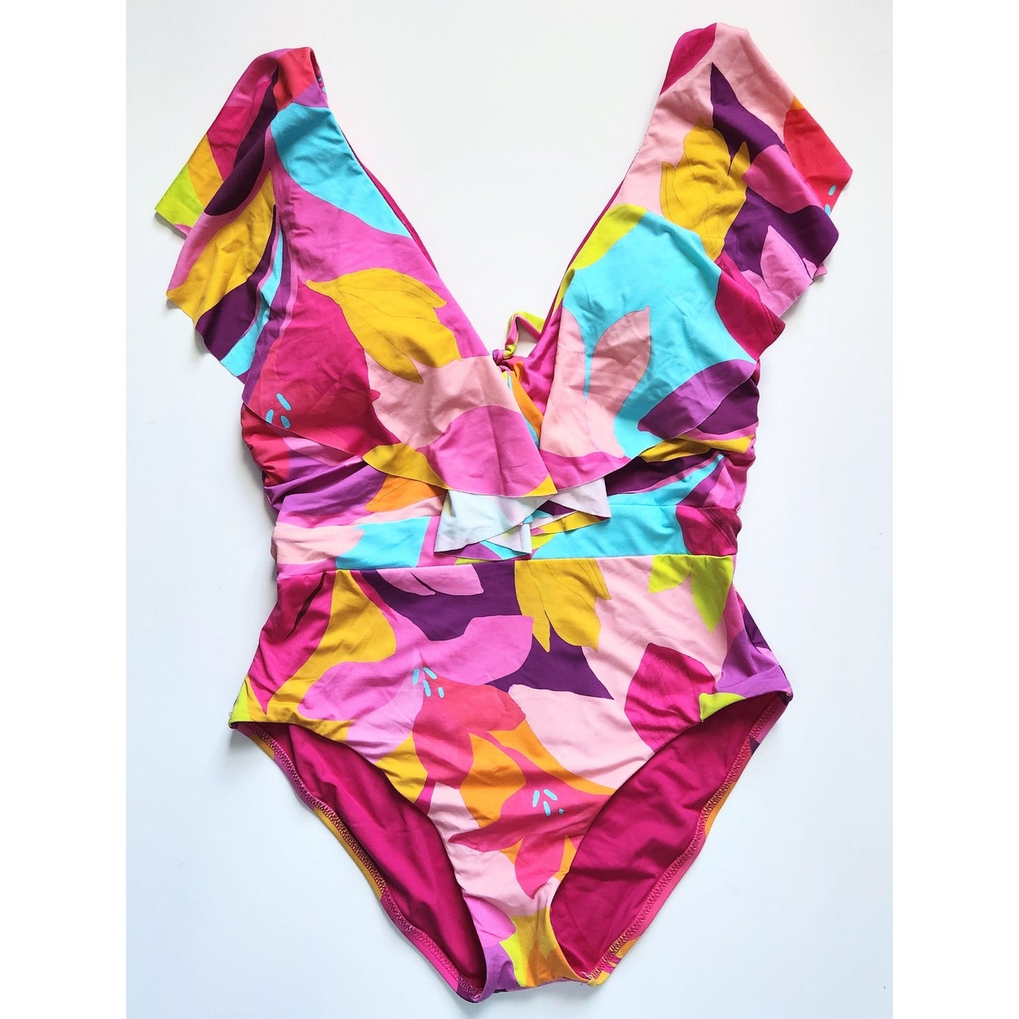 🌺 Trina Turk Women's Fan Faire Ruffle One Piece Swimsuit Size 10 NWT