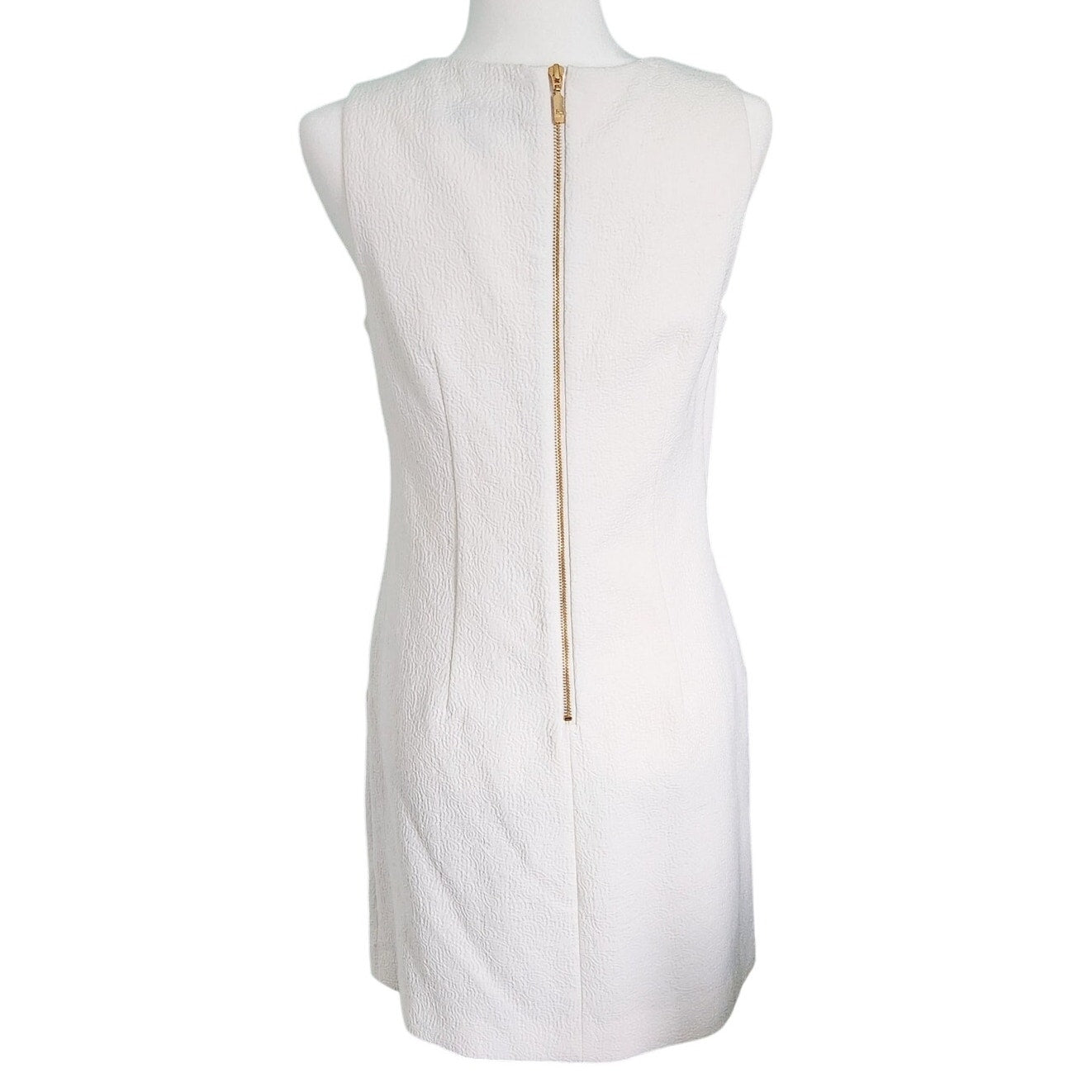 Southern Tide Ivory Matelassé Shift Dress Women’s Size 6 | Sleeveless Pockets Classic Preppy