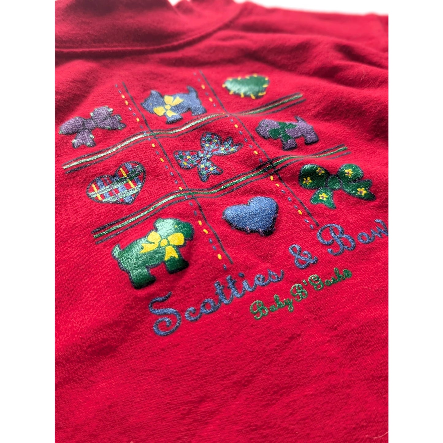 Vintage Baby B’Gosh Scotties & Bows Red Sweatshirt – Toddler 18M – 90s Christmas Holiday Pullover