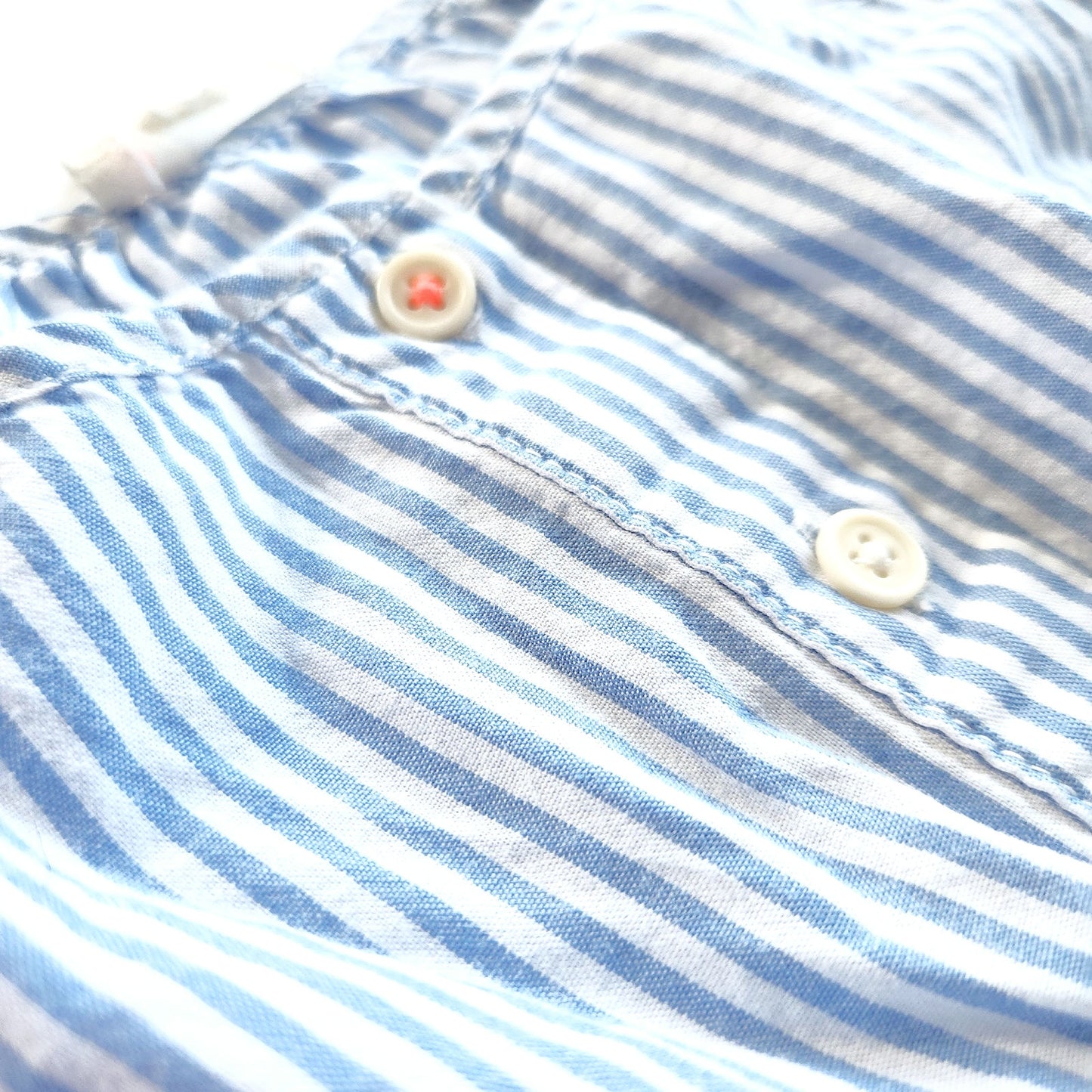 J.Crew Crewcuts Girls Cotton Blue Striped Drawstring Dress Size 4