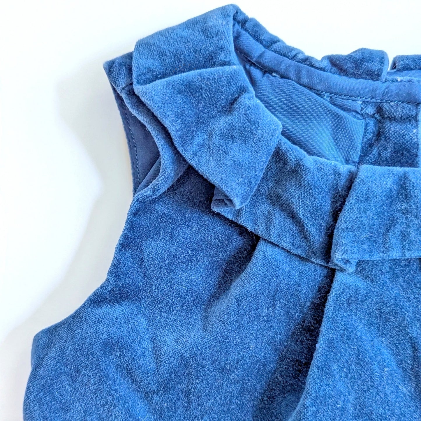 Janie and Jack Sapphire Blue Velveteen Pleated Dress | Luxe Winter Line | Baby Girl 12-18M