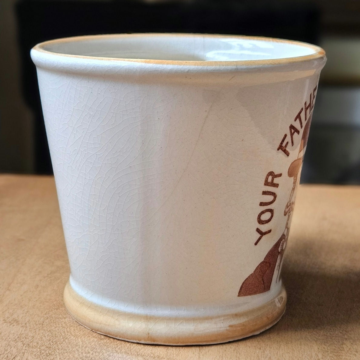 Vintage Mustache Guard Mug | 1960s “Not Your Father’s Mustache” Shaving Cup