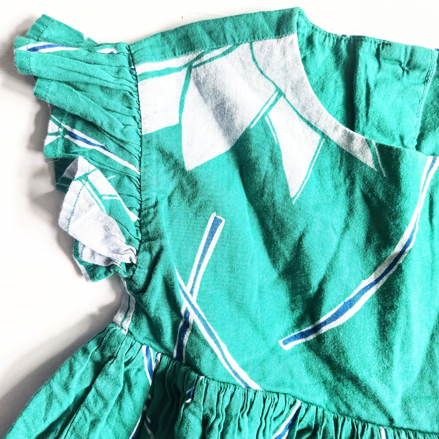 Tea Collection Green Floral Ruffle Sleeve Dress Size 3T