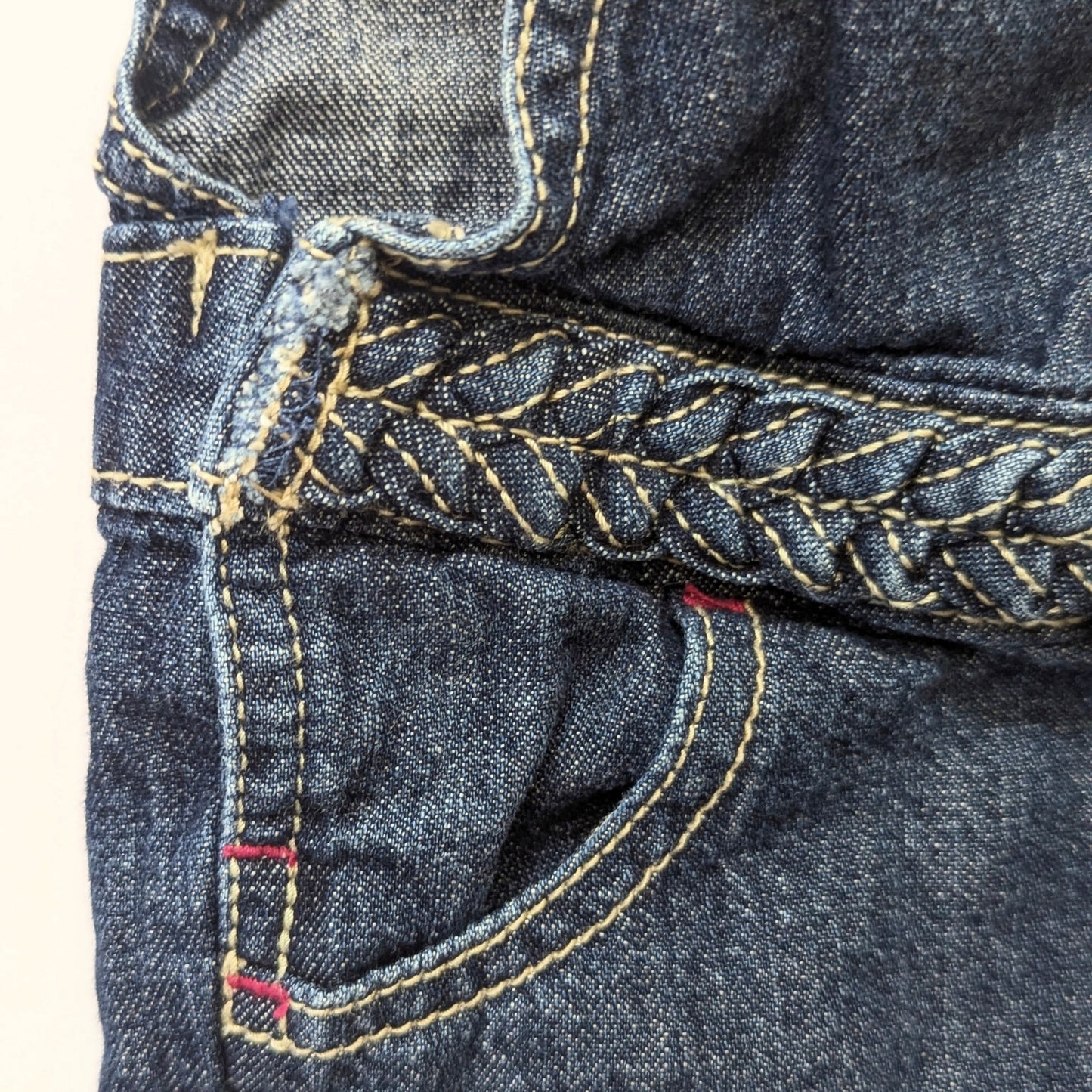 Vintage OshKosh B’gosh Vestbak Jean Shortalls | Rainbow Stitching | Baby 12 Months