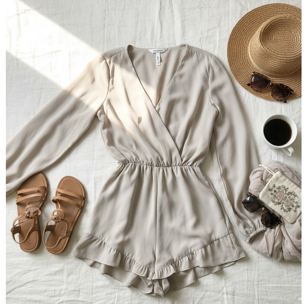 Rocky Romper – Taupe Beige  - Women's S