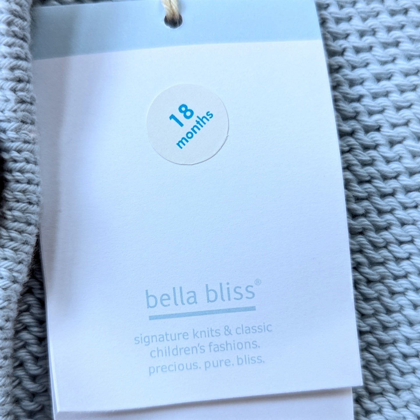 Bella Bliss Baby Blue Hooded Knit Cardigan w/ Pom Pom Buttons & Tassel | Size 18M | NWT