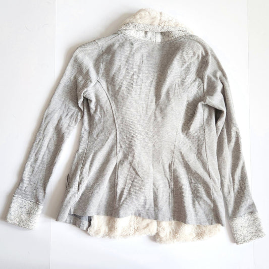 Anthropologie Saturday Sunday Ambrose Knit Open Sherpa Collar Cardigan Sz XS