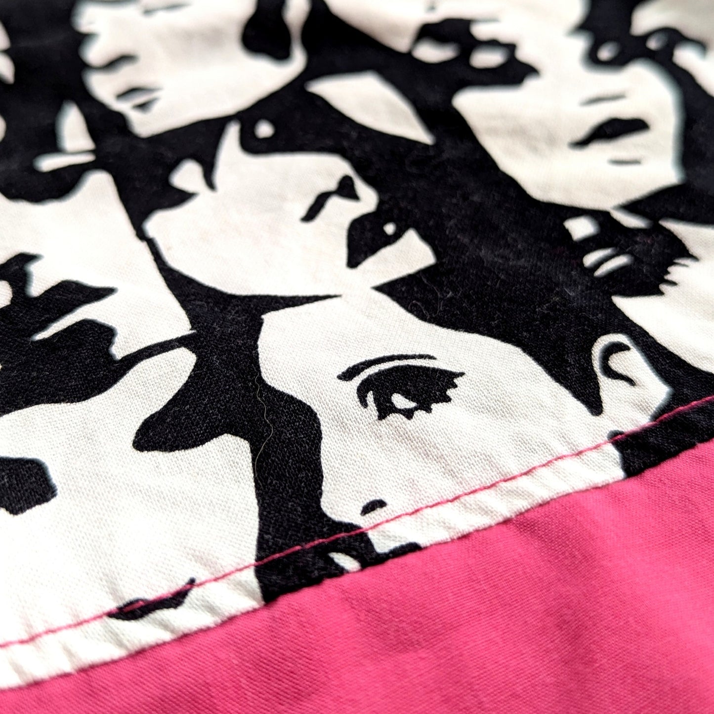 Tiny Modernist Retro Faces Baby Go-Go Dress – Pink, Black & White – Size 12 Months