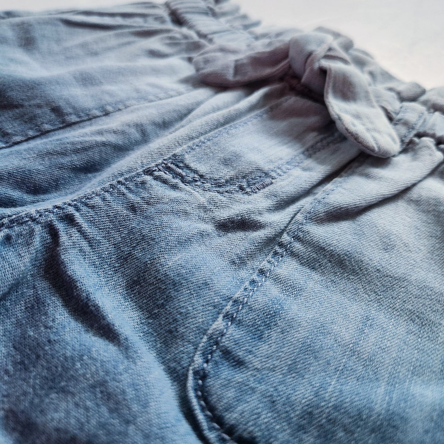 Gap Denim Toddler Girl Chambray Ombre Paper Bag Tie Shorts | Baby 18 to 24 months