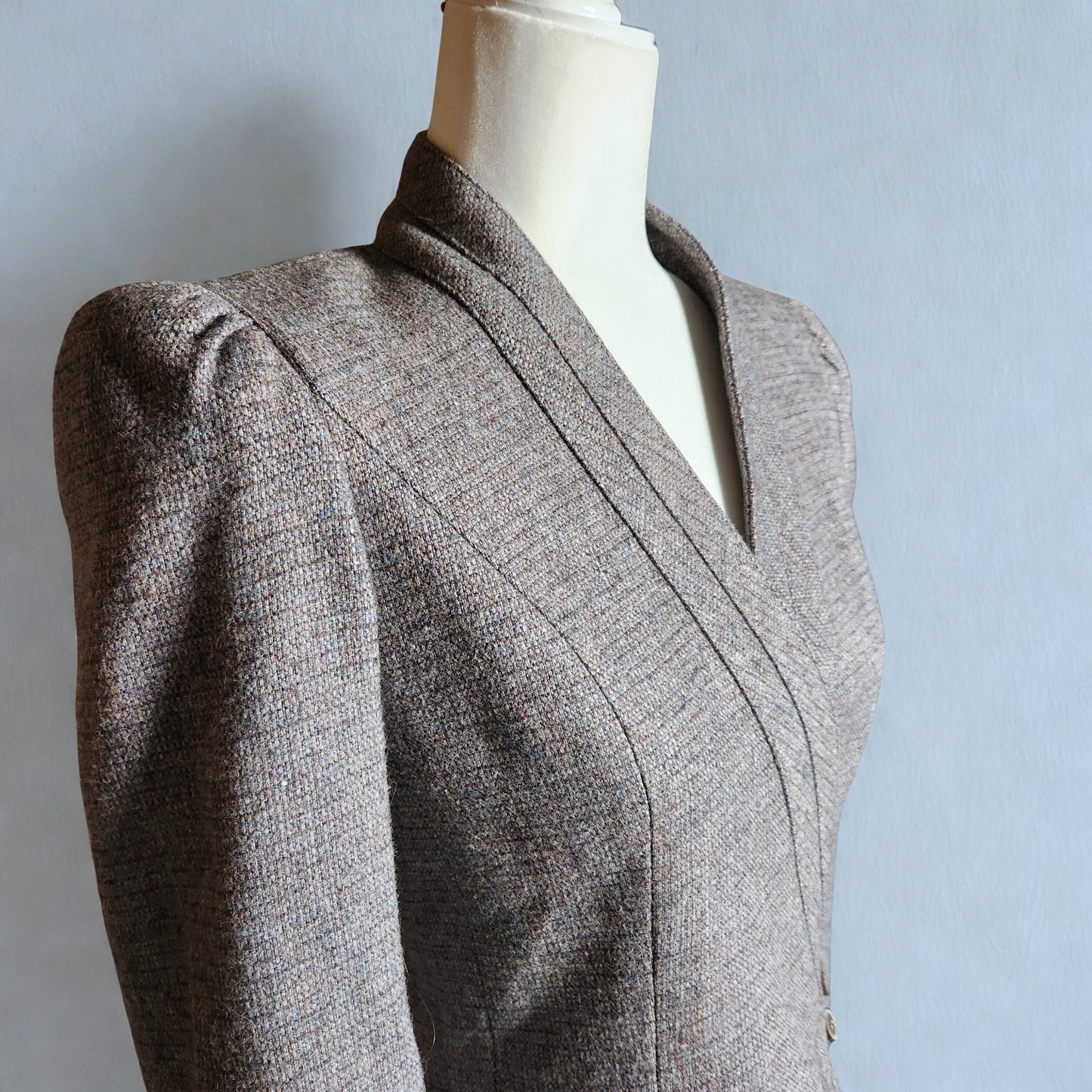 Vintage 1980s Peabody House Wool-Blend Blazer | Shawl Collar Wrap | Women's Size 7/8 S/M