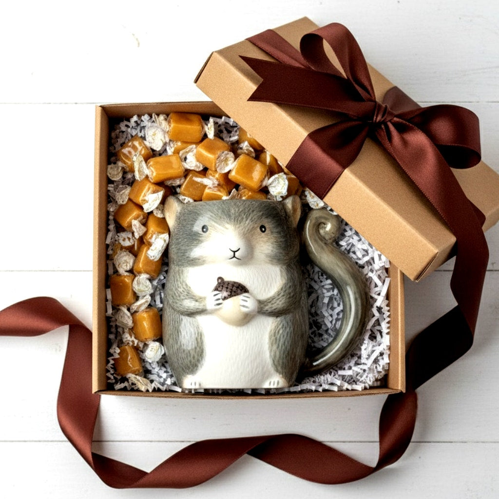 Ceramic Squirrel Mug with Tail Handle