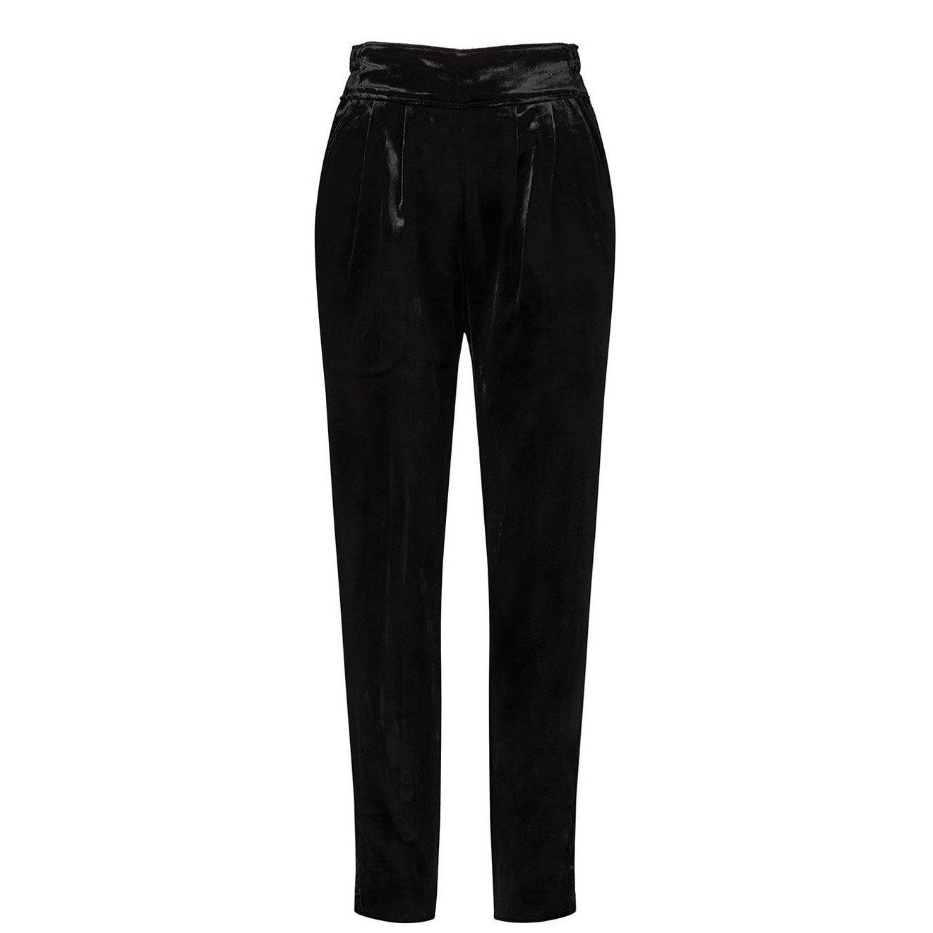 🖤 Ramy Brook Clarke Black Velvet Pants – High Waisted – Viscose Silk Blend – Women's Medium