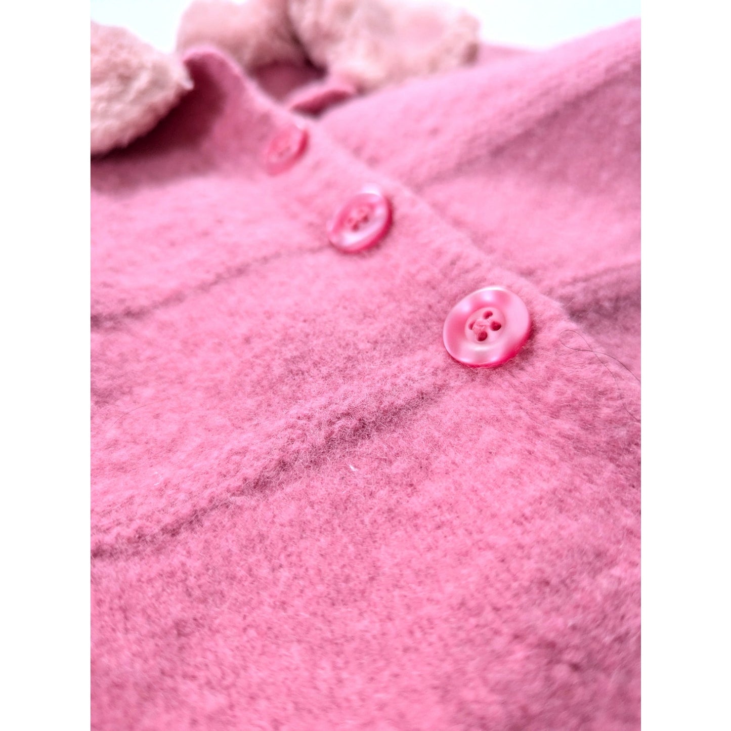 United Colors of Benetton Pink Wool Fur Cardigan | Made in Italy | Girls Size XS 4T / 110 cm