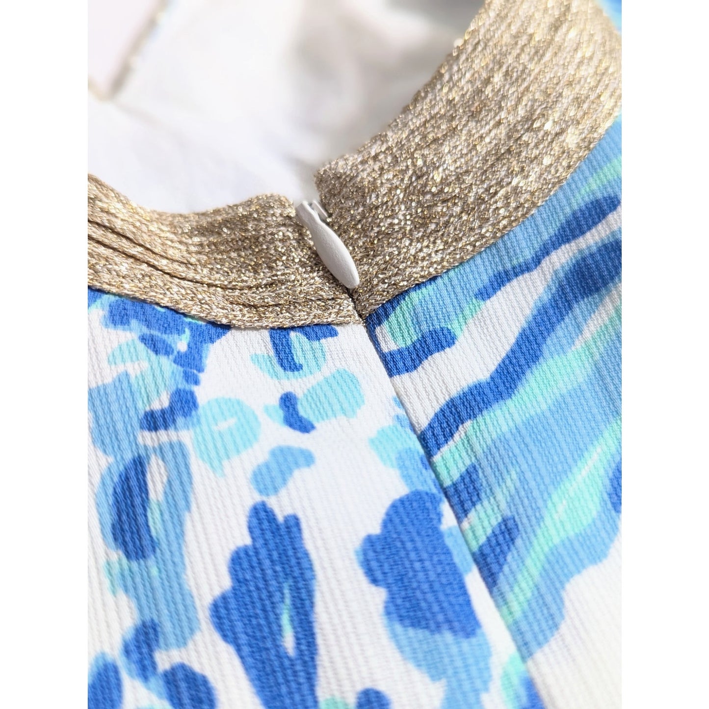 Lilly Pulitzer Women's Emery Barefoot Princess Metallic Soutache Shift Dress Size 2