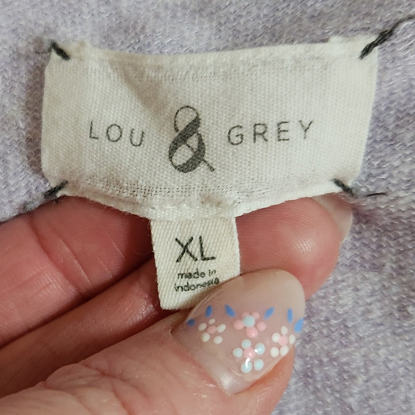 Lou & Grey Purple V-Neck Lounge Tee | Soft Stretch Relaxed Fit Top | Women’s XL