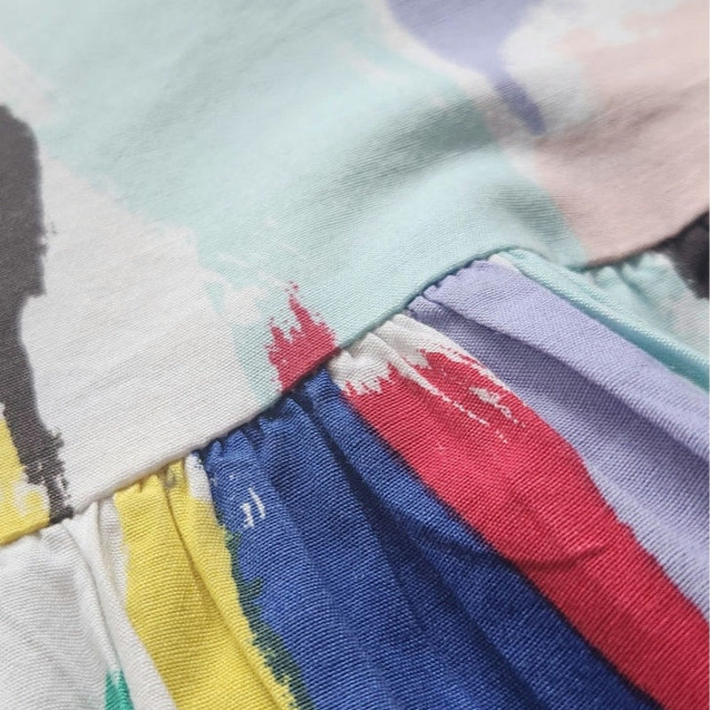 Kate Spade New York Girls Multicolor Brush Stroke Bow Blouse | Size L (12-14)