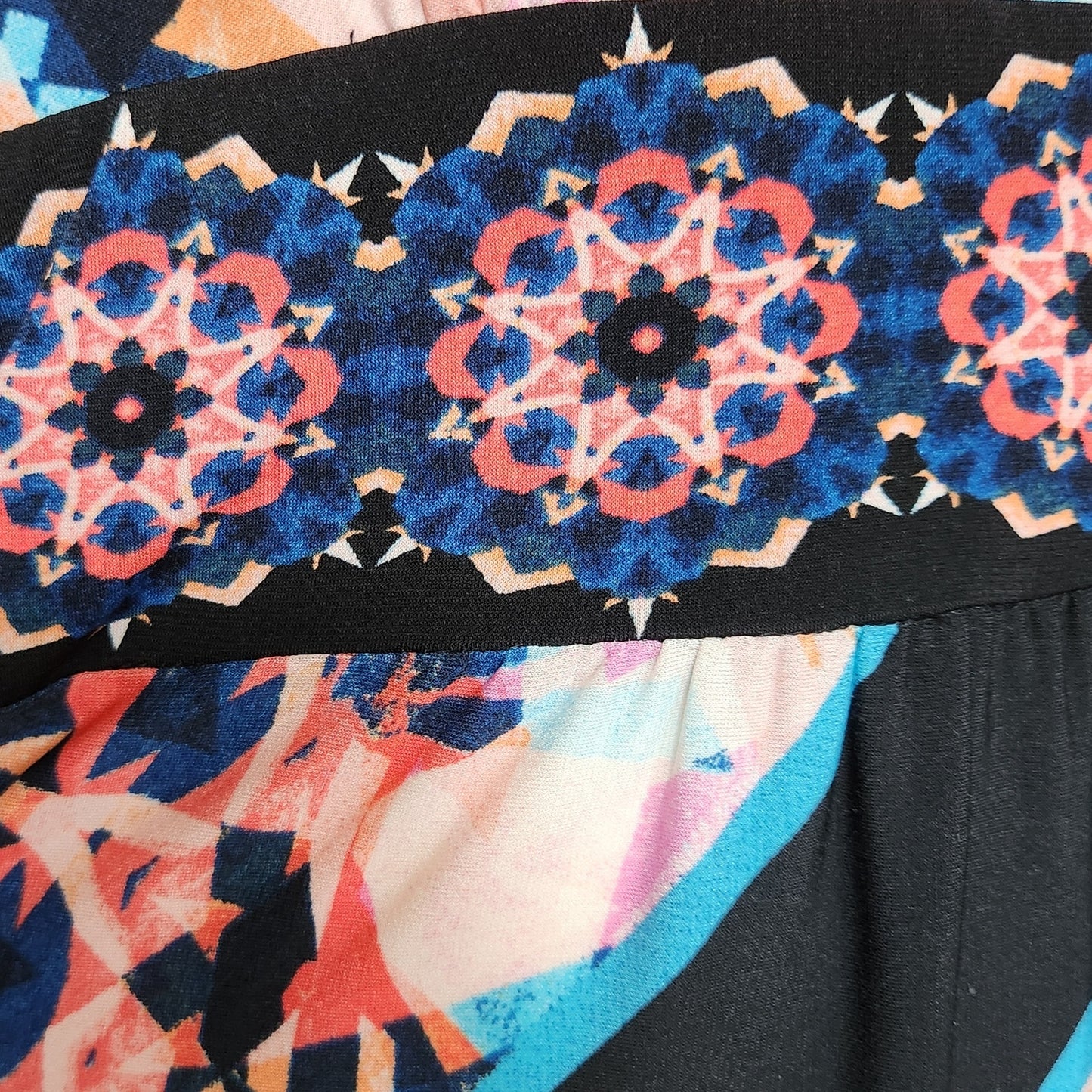 London Times Women's Halter Graphic Ikat Pink & Black Print Maxi Dress Size 10