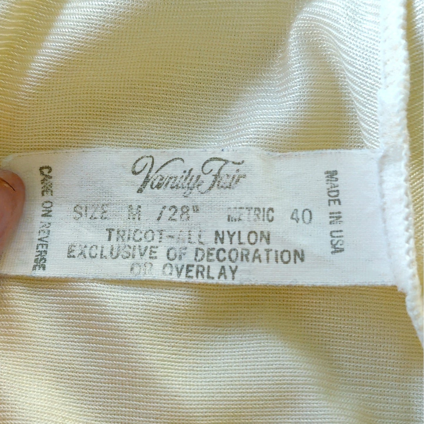 Vintage Vanity Fair Half Slip | Ivory Nylon | Mid-Century 1960s/70s | Women's M