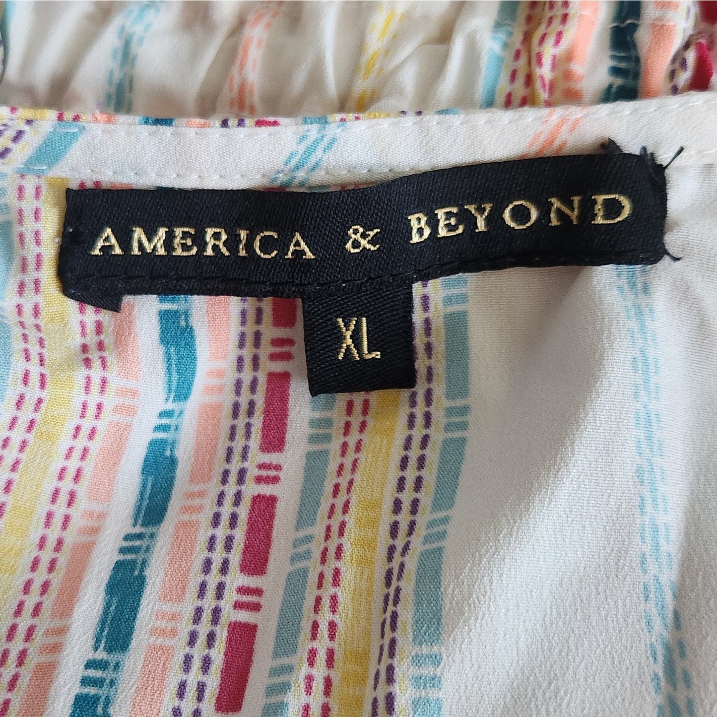 America & Beyond Rainbow Sunshine Pom Pom Beach Cover-Up Dress | Women's Size XL