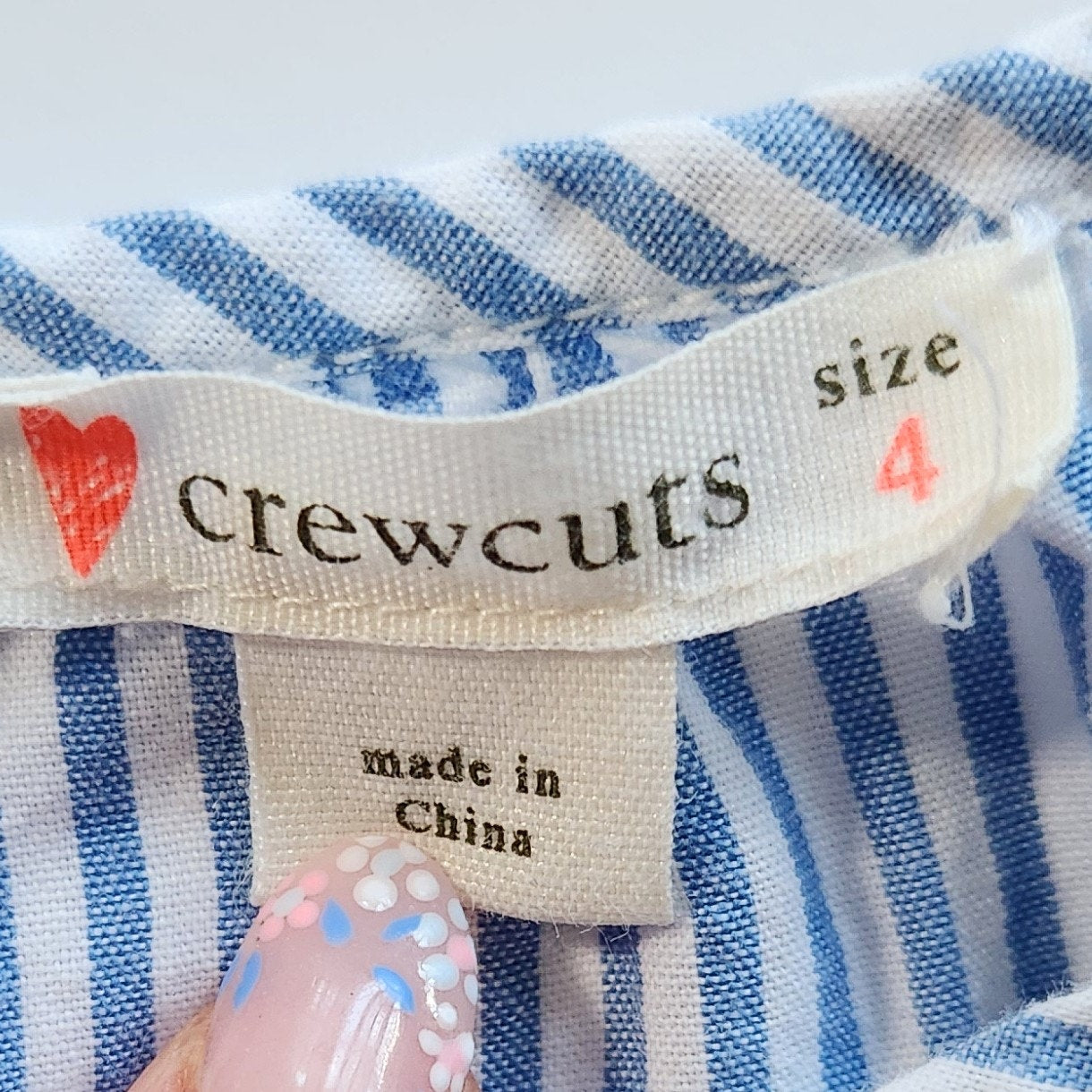 J.Crew Crewcuts Girls Cotton Blue Striped Drawstring Dress Size 4