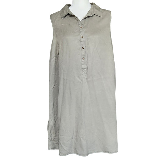 Lucky Brand Women's Lyocell Sage Green Collared Shift Shirt Dress Size 2X