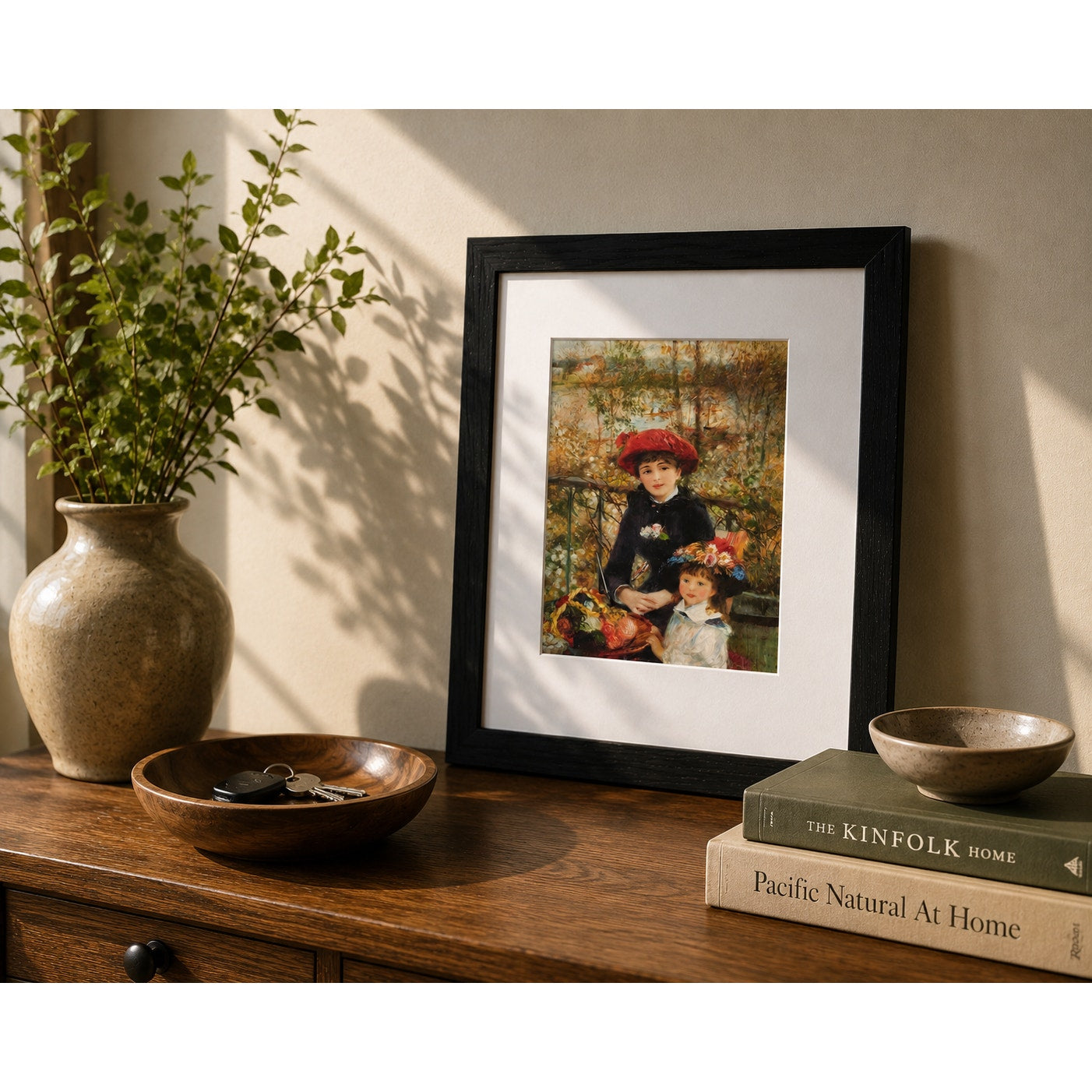 Two Sisters (On the Terrace) by Renoir | Impressionist Seine River Framed Print