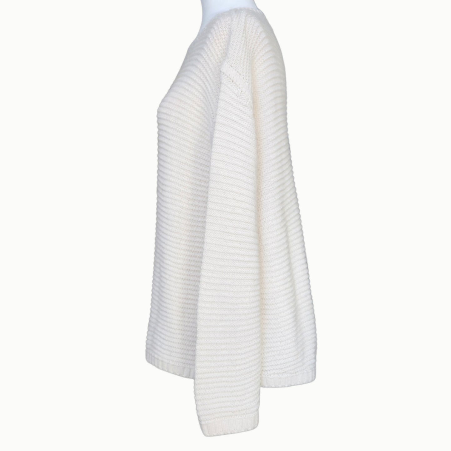 Cream Alpaca Blend Knit Sweater | Women's M | Made in Peru