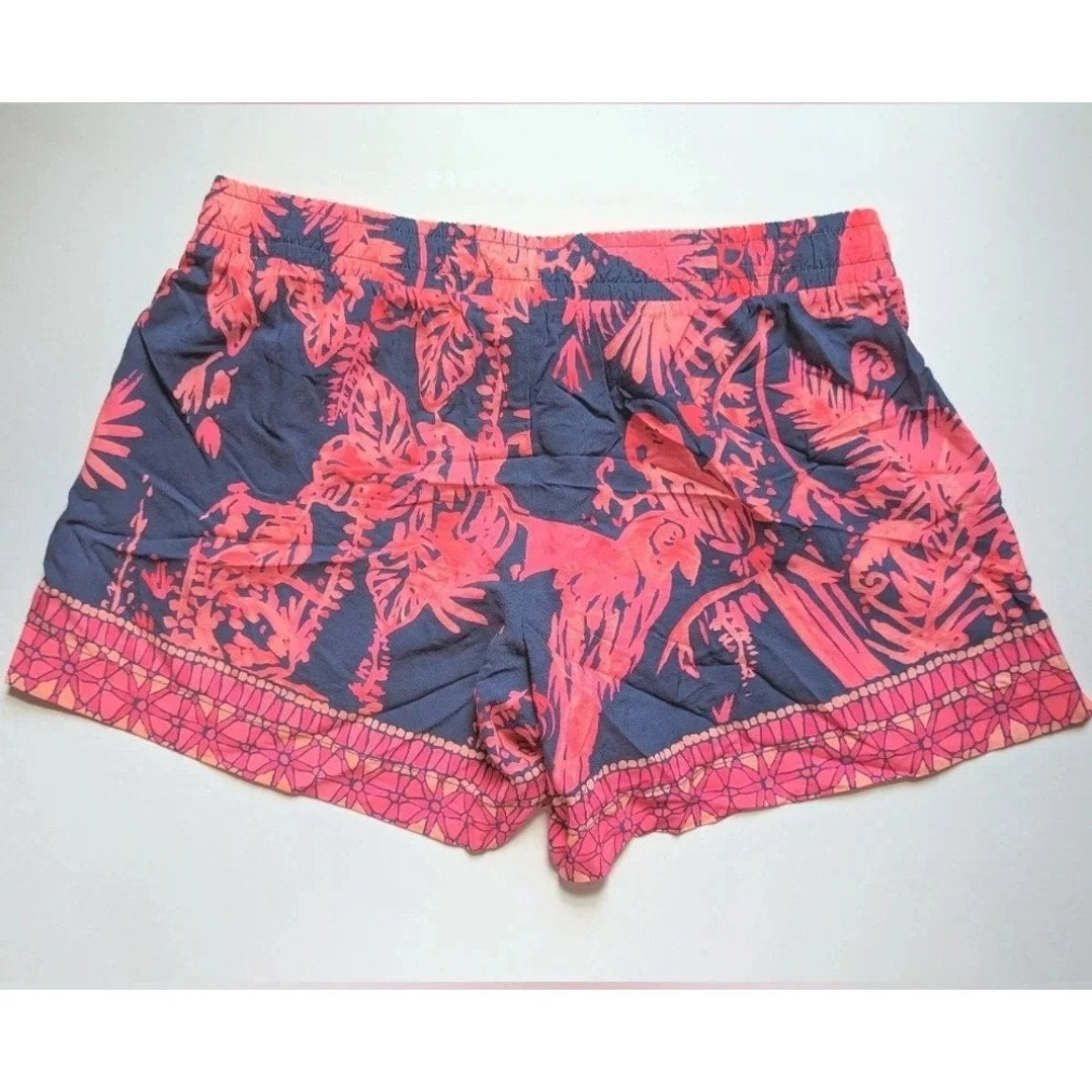 Lilly Pulitzer Katia Shorts | Indigo Night Caw Tropical Print | Women's Size Small