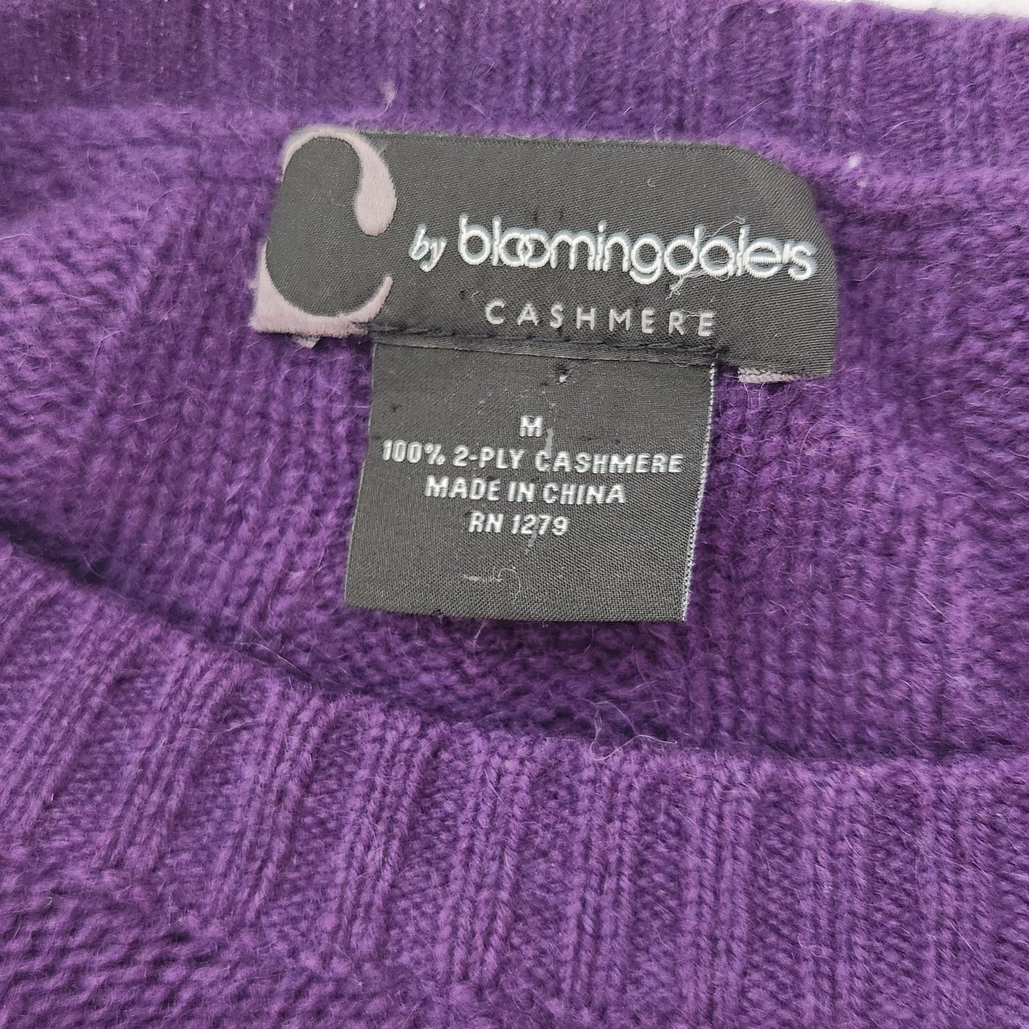 100% Cashmere Purple Cable Knit Sweater | Women's M