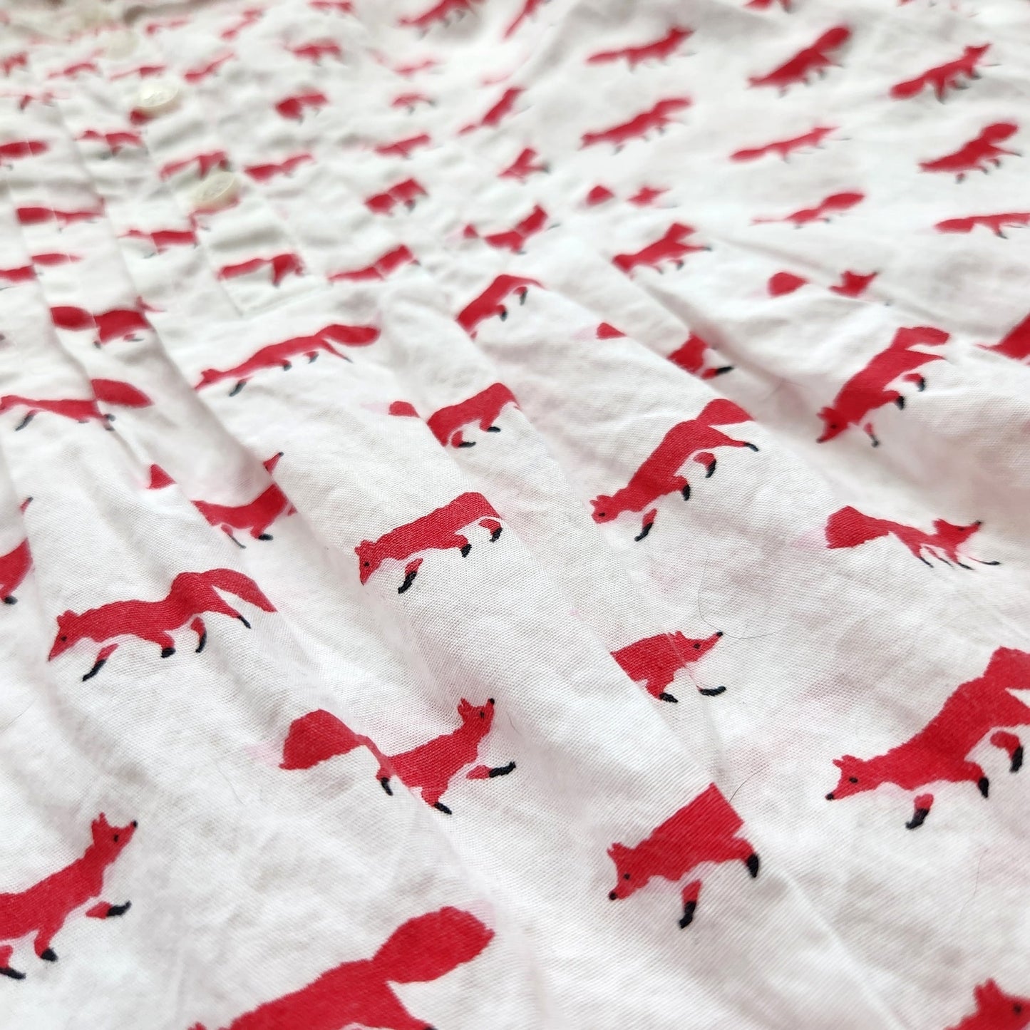 So Foxy Foxes Long Sleeve Smocked Dress - Girls Size 8