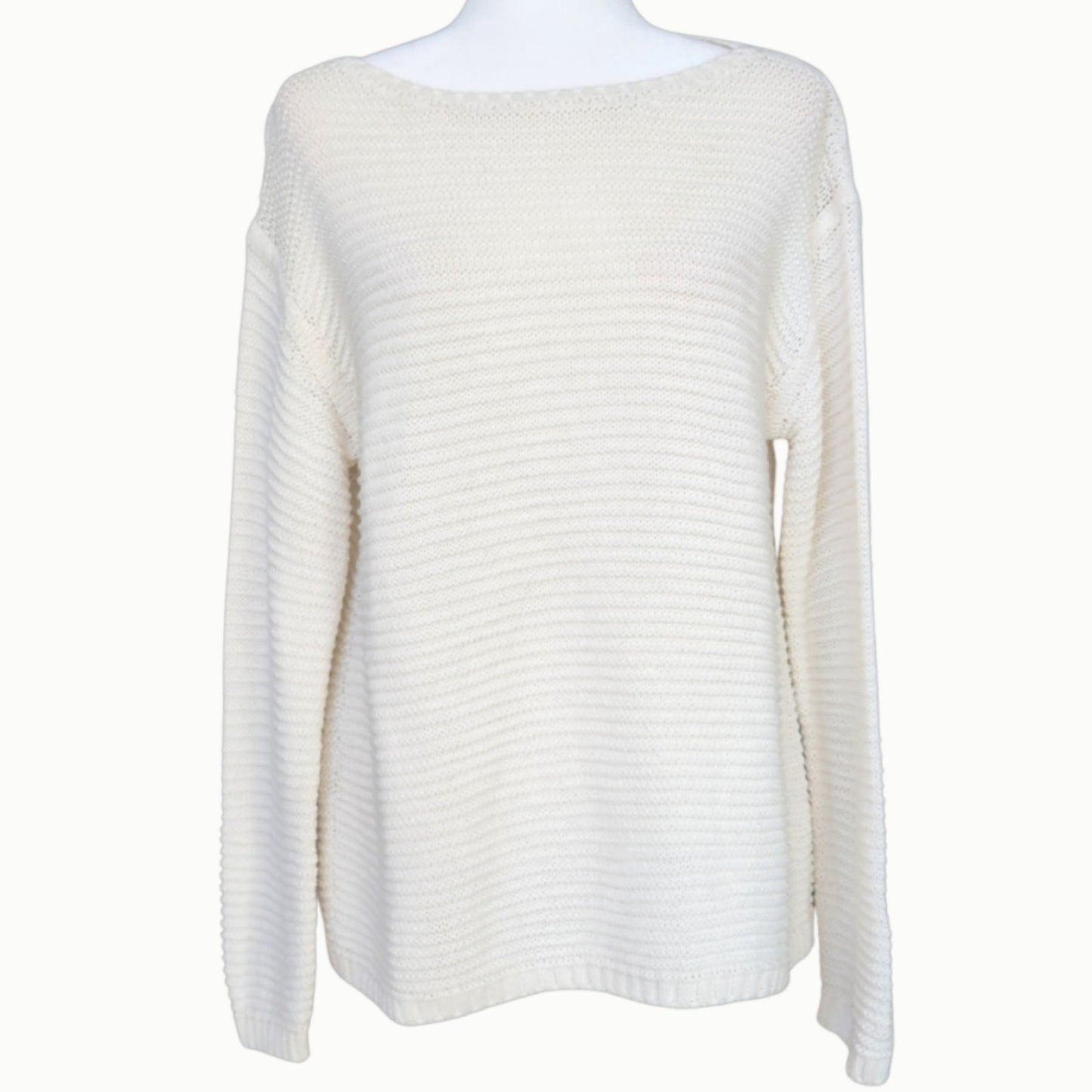 Cream Alpaca Blend Knit Sweater | Women's M | Made in Peru