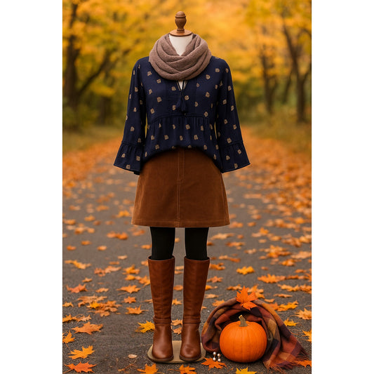 Boden Boho Women's Tassel Tie Blouse Navy Gold Print 100% Cotton Petite 10P Bohemian Top