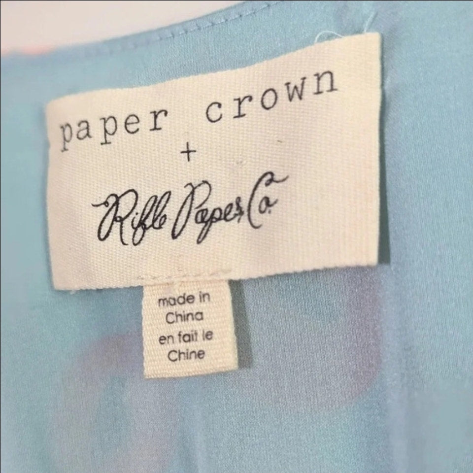 Anthropologie Paper Crown + Rifle Paper Co Women's Poppy Fields Dress Size XS