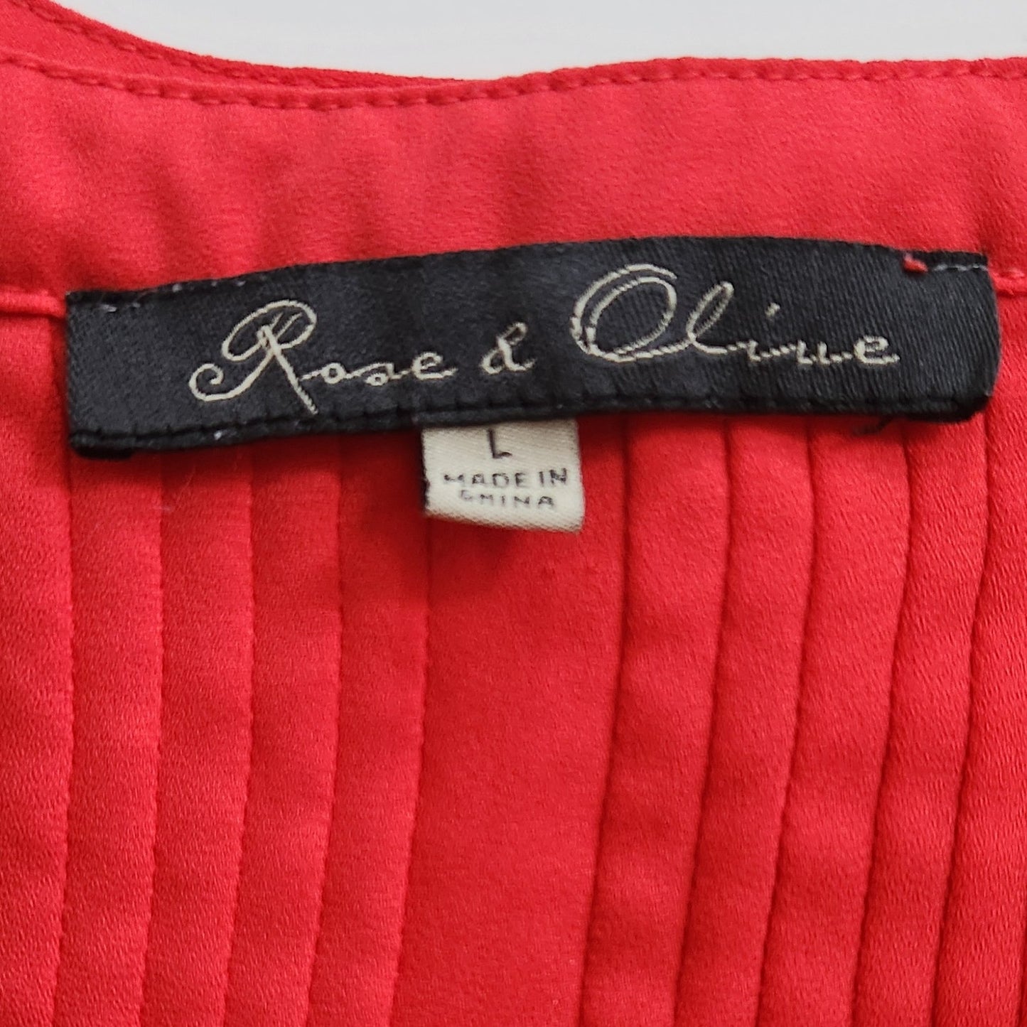 Rose & Olive Women's Orange Sleeveless Keyhole Lightweight Blouse Size L