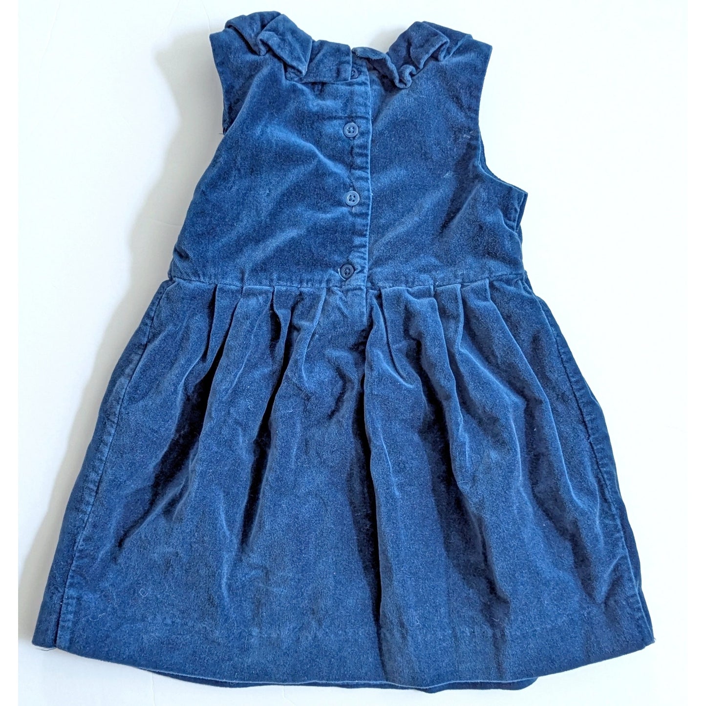 Janie and Jack Sapphire Blue Velveteen Pleated Dress | Luxe Winter Line | Baby Girl 12-18M