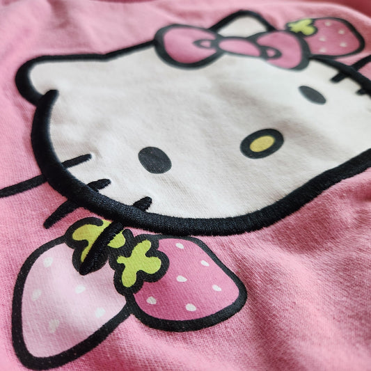 Hello Kitty by Sanrio Girls Pink Strawberry Sweatshirt Size 5