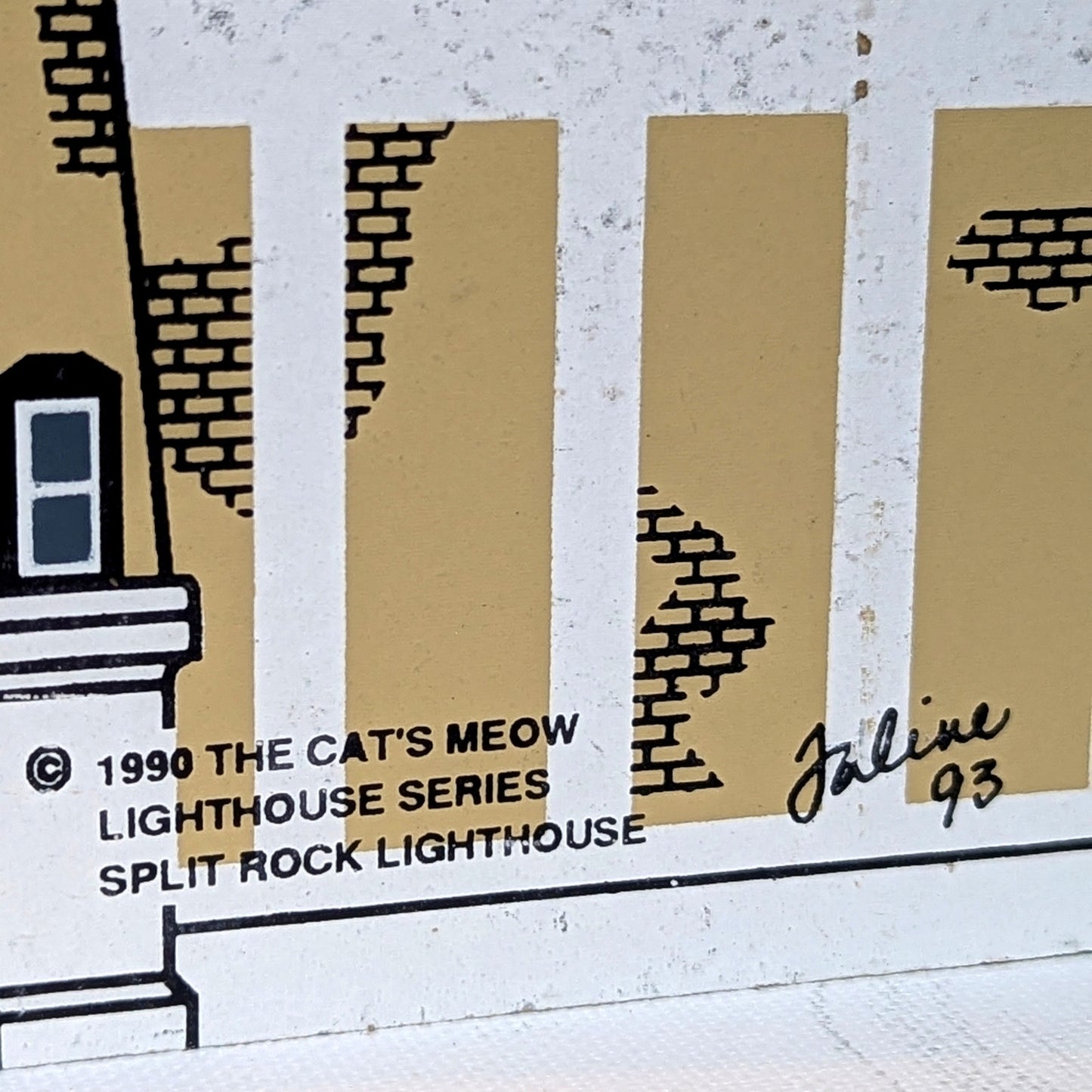 Cat’s Meow Village Split Rock Lighthouse Minnesota 1990 Series Signed 1993 Vintage Collectible