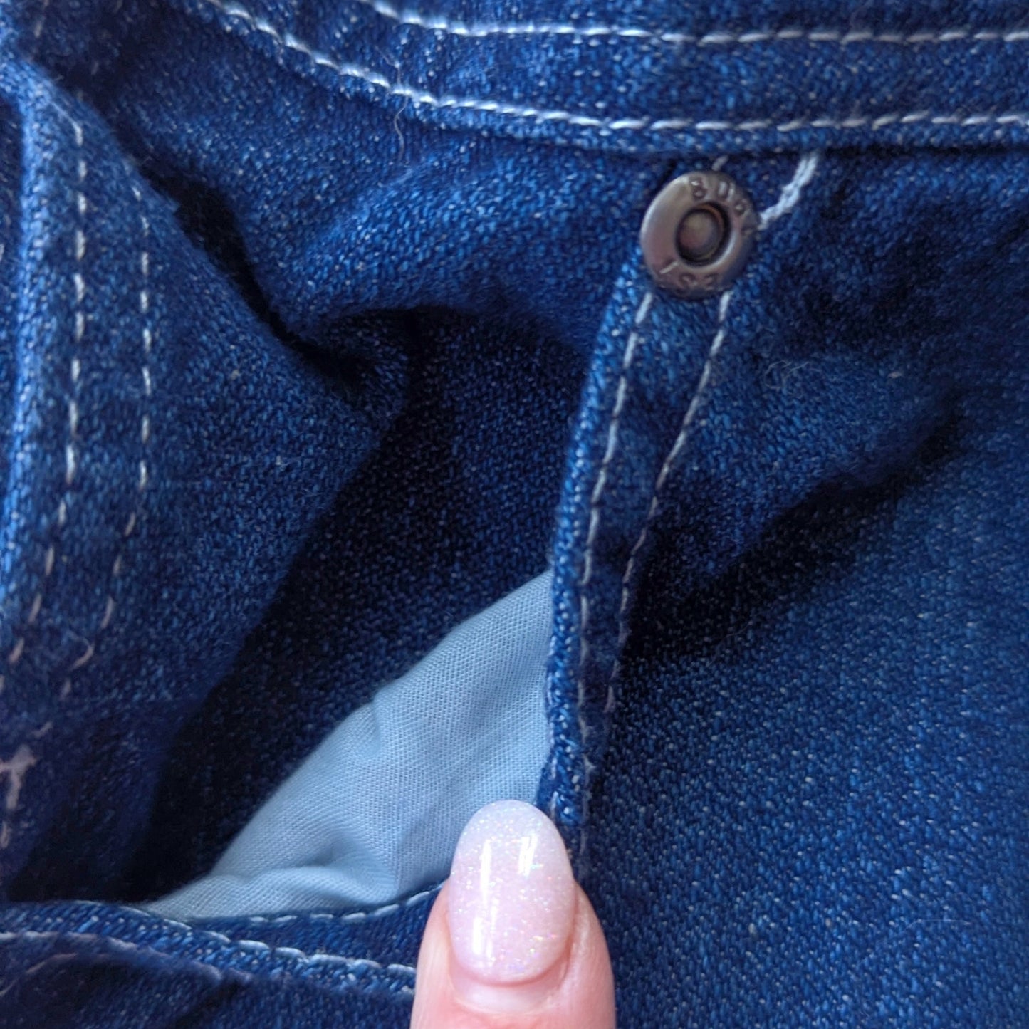 Key Infant Bib Overalls - Dark Cotton Denim - Leg Snaps | Size 18 Months