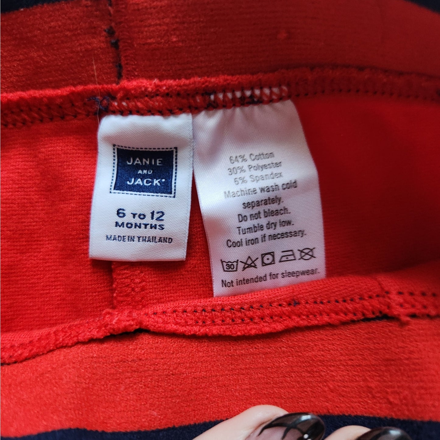 Striped Ponte Pant in Apple Red | 6–12 Months