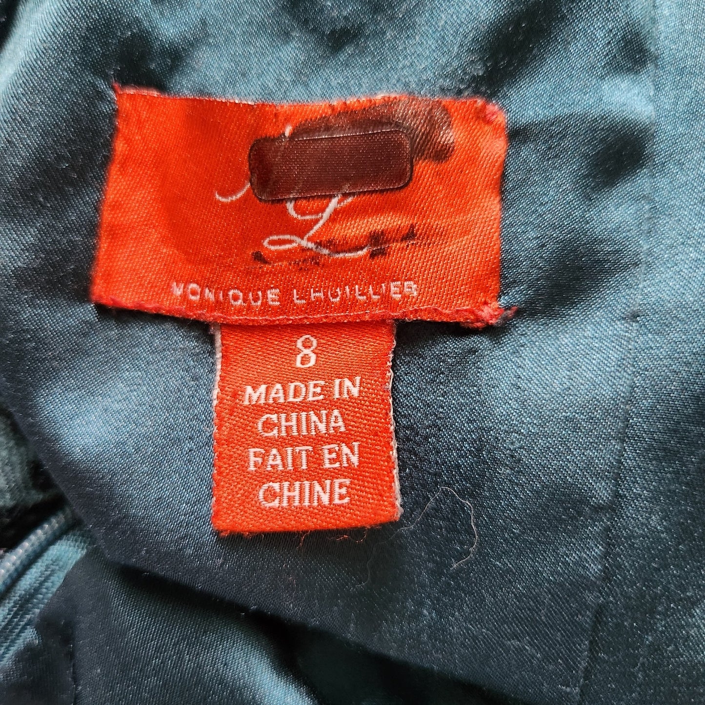 ML Monique Lhuillier Women's Lace Me in Teal Short Sleeved Cocktail Dress Size 8