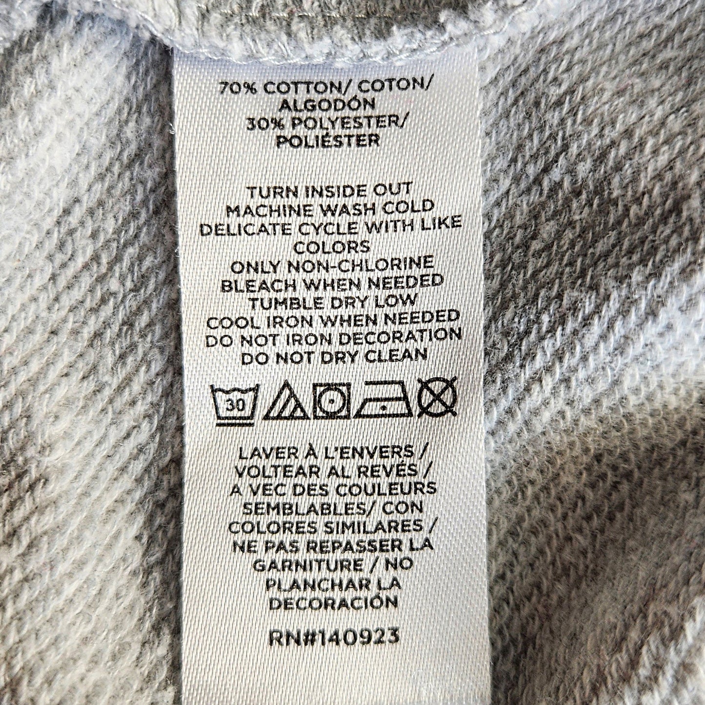 Embellished Gray Crewneck Sweatshirt | Smoky Silver Studs | Women's L