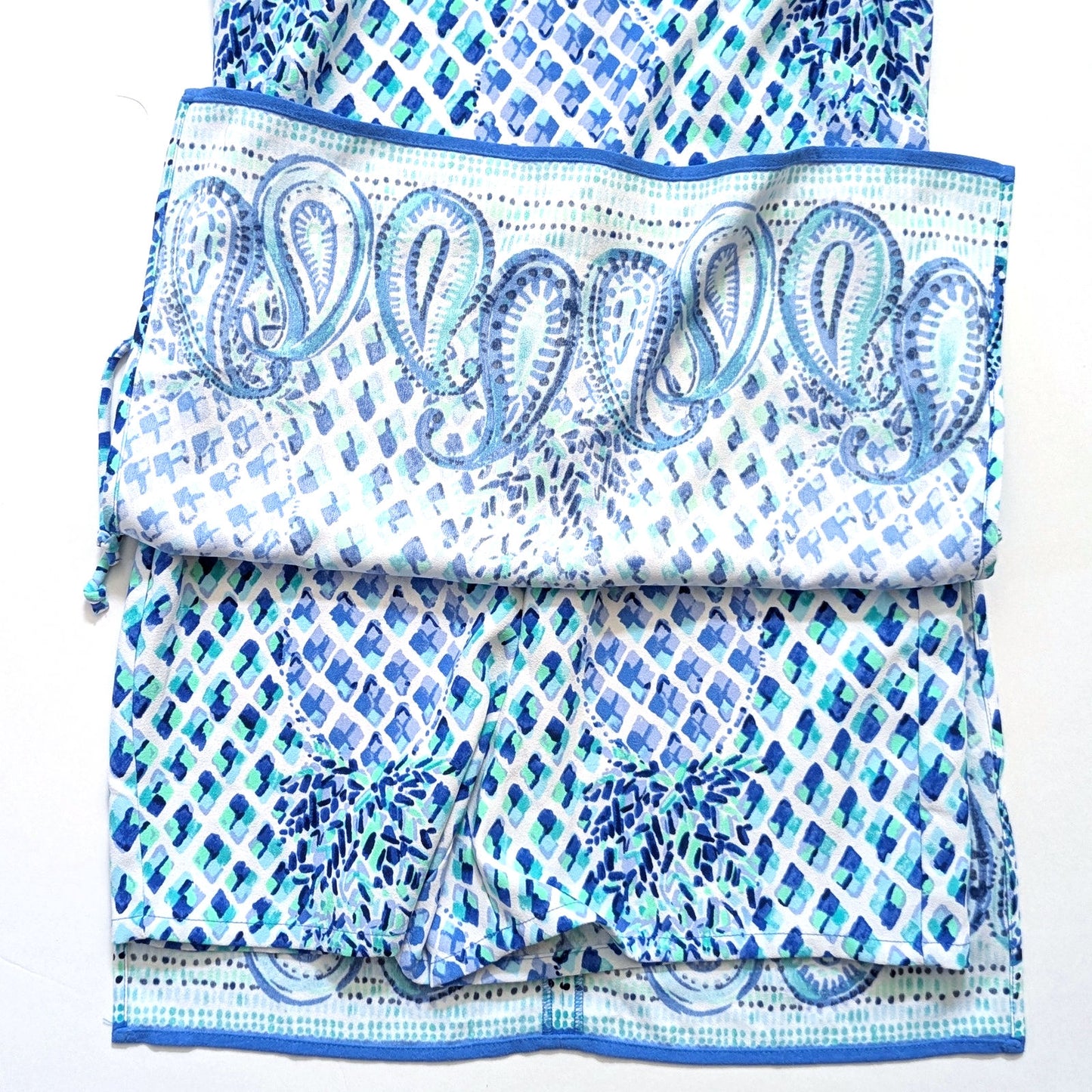 Lilly Pulitzer Women's Pearl Shift Romper Dress Blue White Pineapple Print Size 00