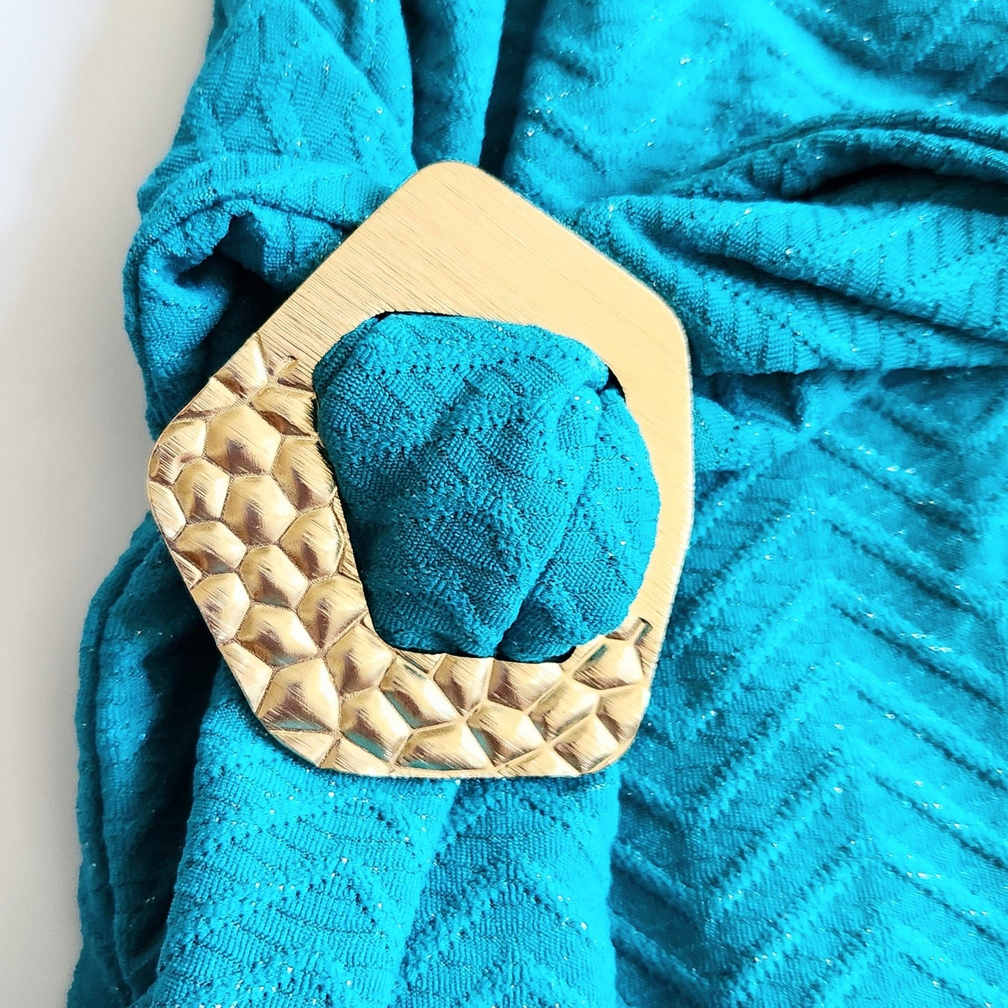 Trina Turk Women's Empire Halter One Piece Swimsuit Marine Teal Chevron Metallic Size 14 NWOT