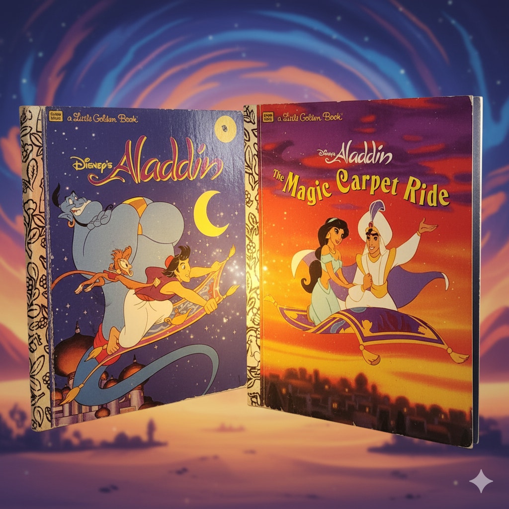 Aladdin & The Magic Carpet Ride | Vintage 1992–1993 Little Golden Books Set