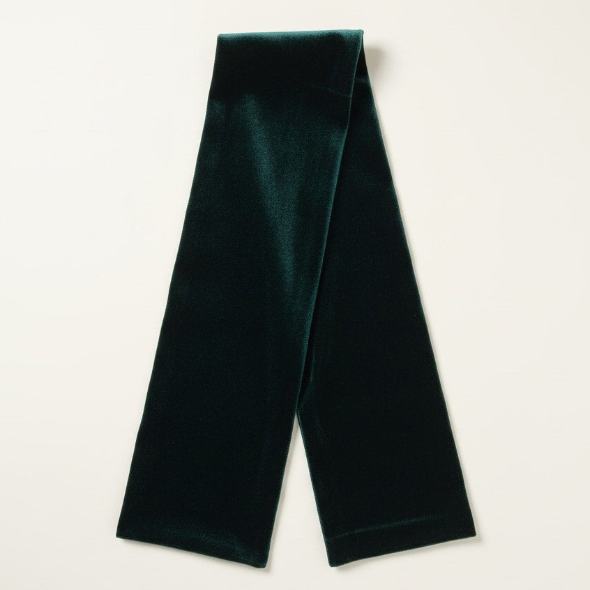 Vintage Emerald Velvet Scarf | Classic Green Winter Accessory