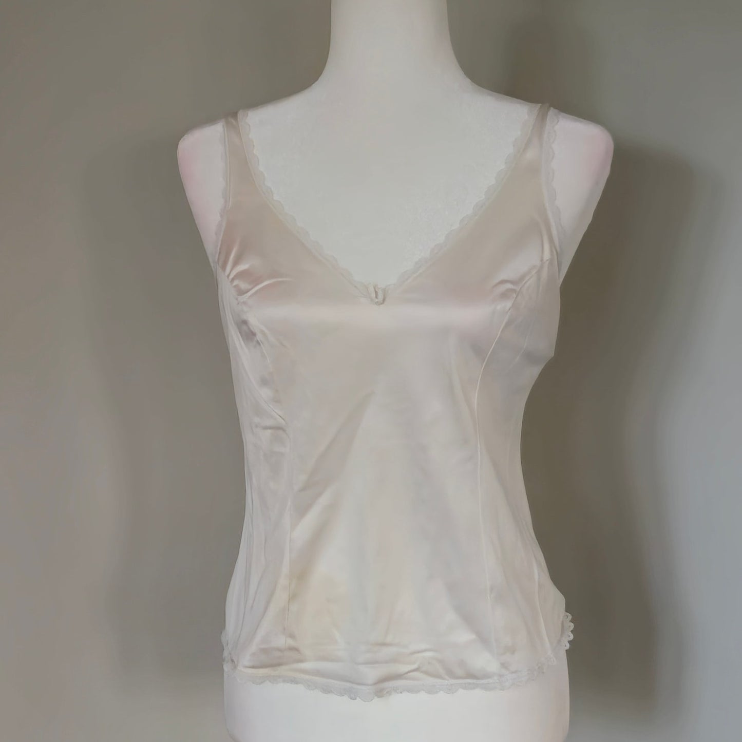 Vintage Warner’s Perfect Measure Lace-Trim Nylon Camisole (USA Made)