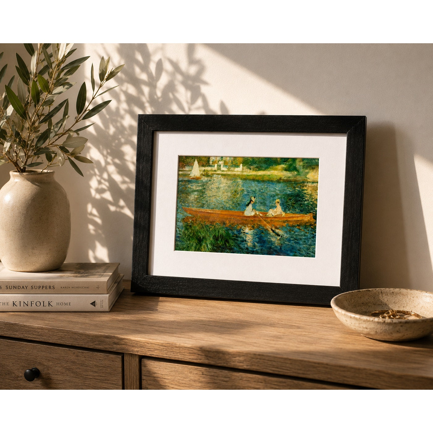 The Skiff (La Yole) by Renoir | Impressionist Seine River Framed Print Wall Art