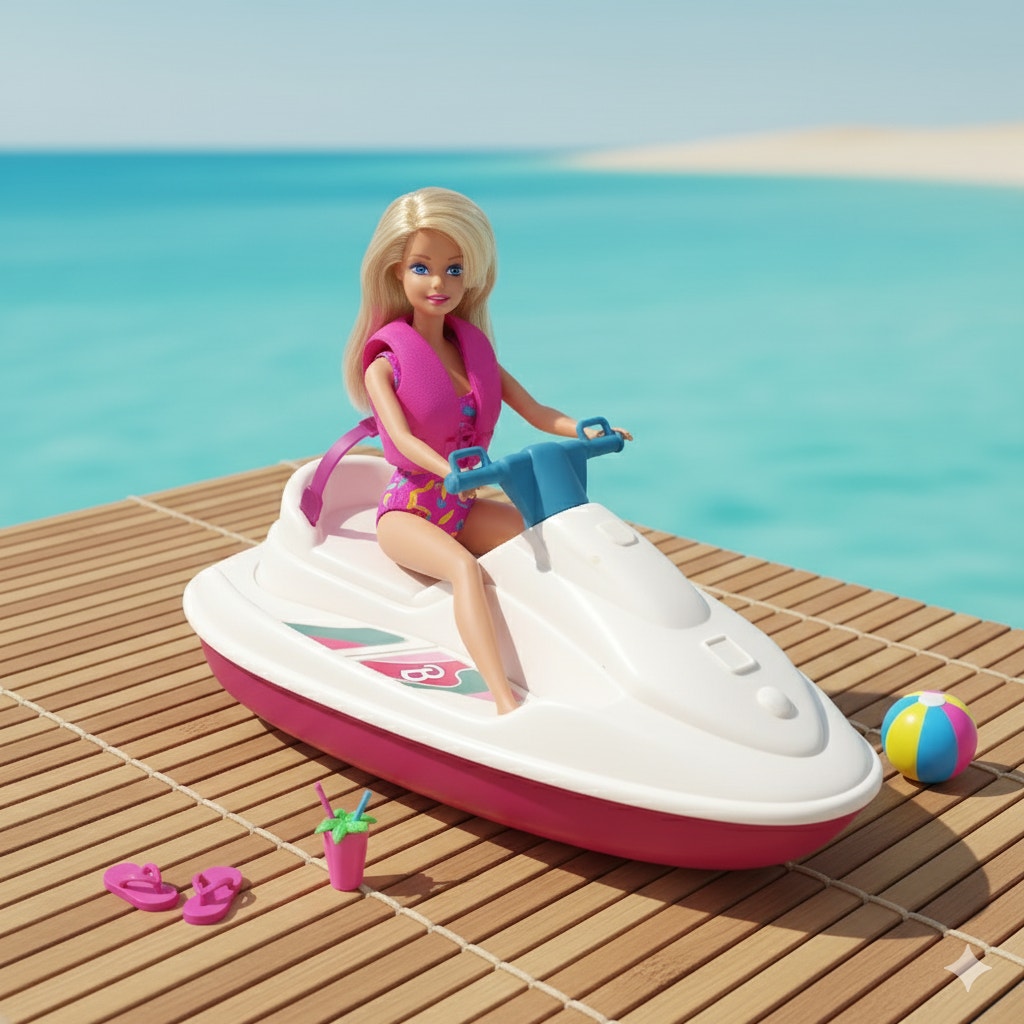 1997 Barbie Wave Runner Jet Ski Plastic Toy