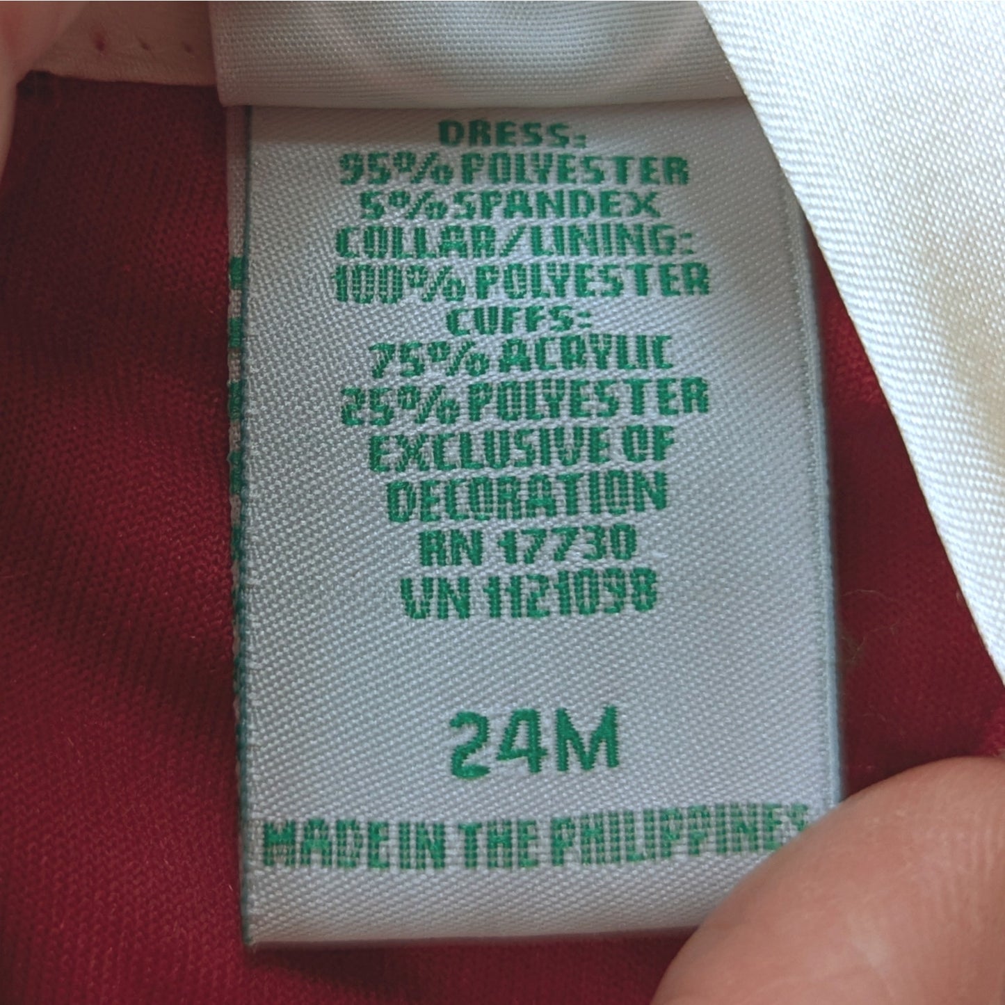 Y2K Red Velvet Christmas Holiday Dress | Faux Fur Cuffs | Baby Girls Size 24M